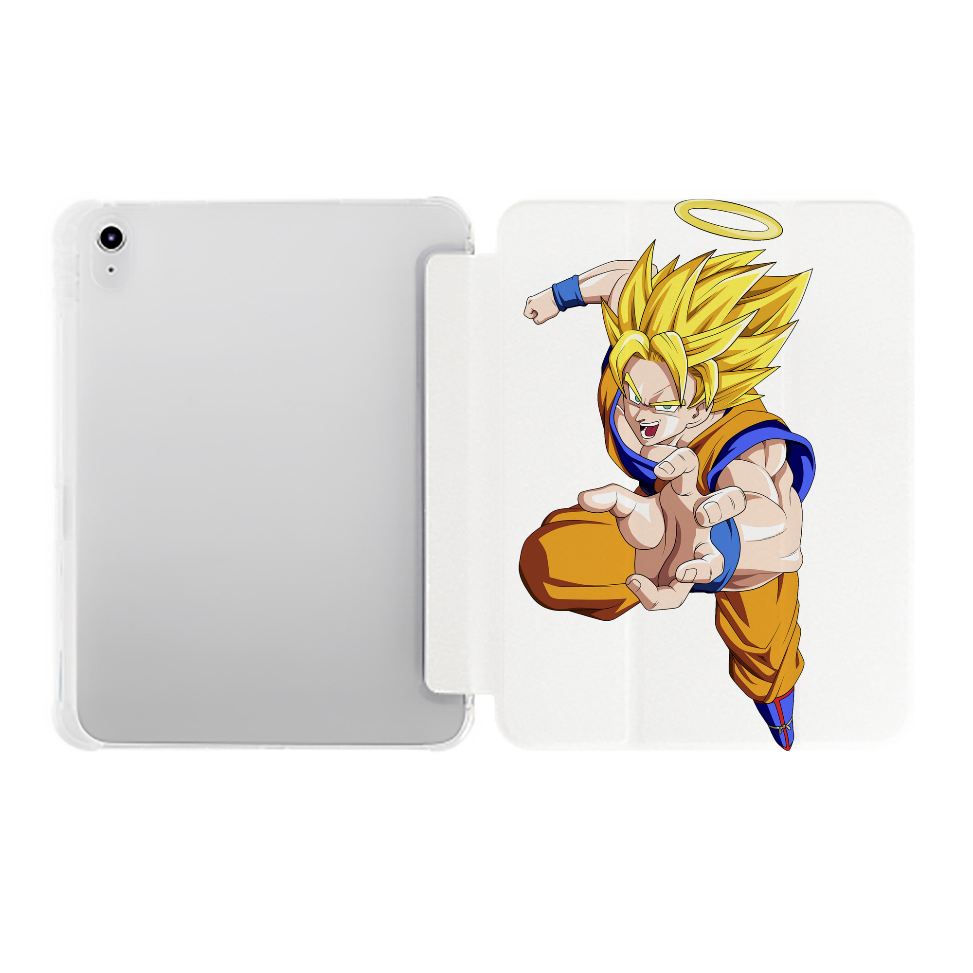 （画像用） ドラゴンボール 孫悟空（そん ごくう）Son Goku カカロット DRAGON BALL Kakarotto IPad ケース ペン収納付き 三つ折りスタンド PUレザー×シリコン 対応機種9.5/10.5/10.9インチ